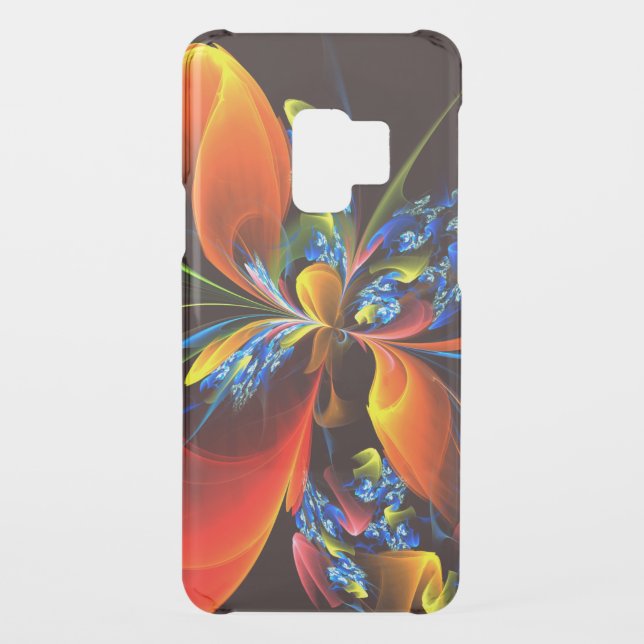 Blue Orange Floral Modern Abstract Art Pattern #03 Uncommon Samsung Galaxy Case (Back)