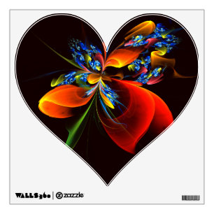 Blue Orange Floral Modern Abstract Art Pattern #03 Wall Decal