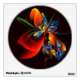 Blue Orange Floral Modern Abstract Art Pattern #03 Wall Decal