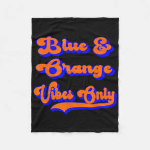 Blue Orange Football Team School Game Day Colors Fleece Blanket