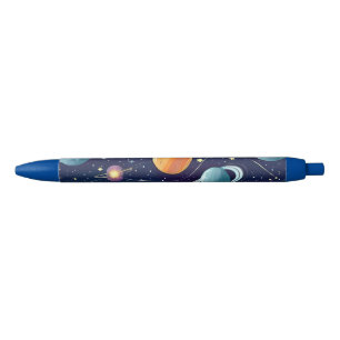 Blue Orange Galactic Planets Scifi Fantasy Pen