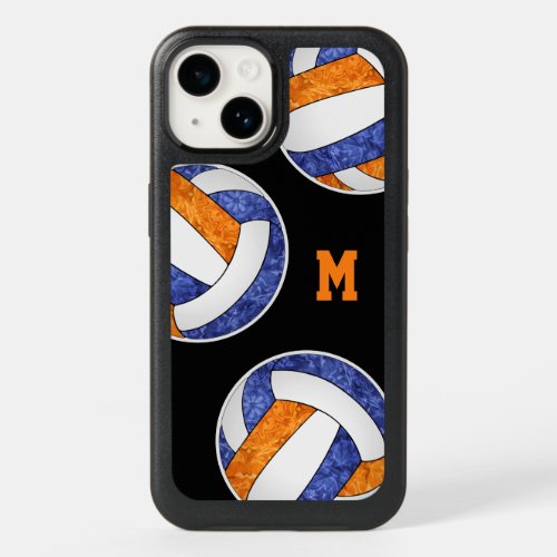 blue orange girly volleyball team colors OtterBox iPhone 14 case