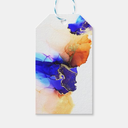 Blue Orange Gold Custom Abstract Gift Tags