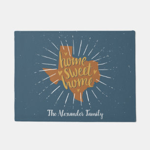 Blue Orange Gold Home Sweet Home - Texas Doormat