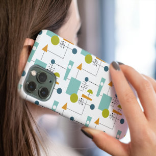 Blue Orange Green Shapes Lines Mid Century Modern Case-Mate iPhone 14 Case