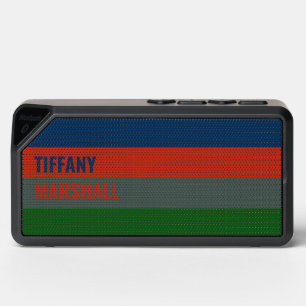 Blue Orange Green Stripes Pattern Personalized Bluetooth Speaker