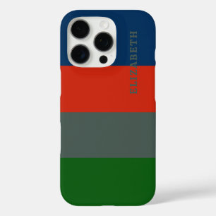 Blue Orange Green Stripes Pattern Personalized iPhone 16 Pro Case