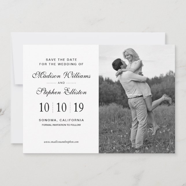 Blue & Orange Hand Painted Flowers - Save the Date (Front)