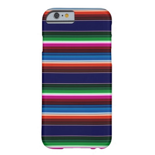 Blue Orange Hot Pink Green Mexican Sarape Barely There iPhone 6 Case