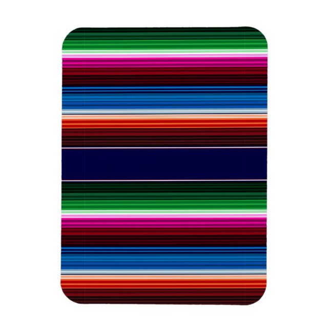 Blue, Orange, Hot Pink, Green Mexican Sarape Magnet (Vertical)