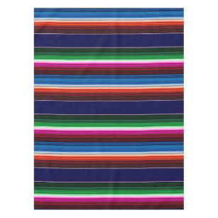 Blue, Orange, Hot Pink, Green Mexican Sarape Tablecloth