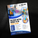 Blue Orange House Cleaning Janitorial Maid Service Flyer<br><div class="desc">Boost your cleaning business with this professional and customizable flyer template. Featuring a modern design and clear layout,  it allows you to showcase your services,  contact details,  and special offers. Ideal for house cleaning,  office cleaning,  commercial cleaning,  and more! Edit with your information to attract new clients today.</div>