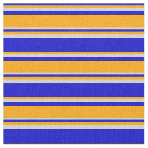 Blue, Orange & Light Gray Pattern Fabric