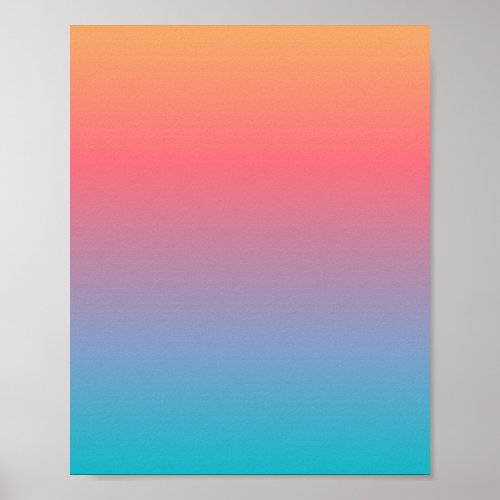 Blue Orange Ombre Poster