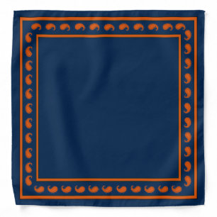 Blue Orange Paisley Bandana