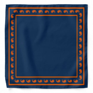 Blue Orange Paisley Bandana