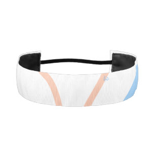 Blue orange pastel flower add name boho retro gift athletic headband
