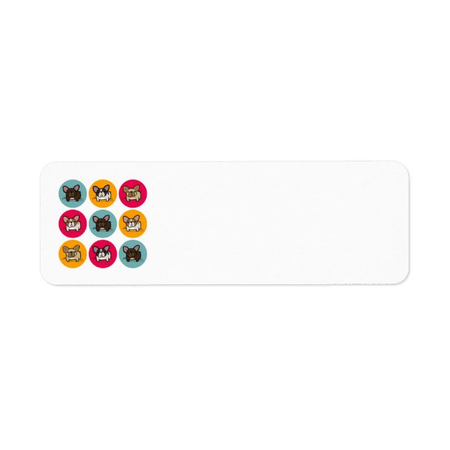 Blue Orange Pink Frenchie Label (Front)