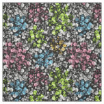 Blue Orange Pink Lime Green Polka Dots Pattern Fabric