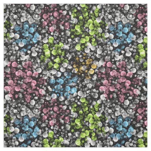 Blue Orange Pink Lime Green Polka Dots Pattern Fabric