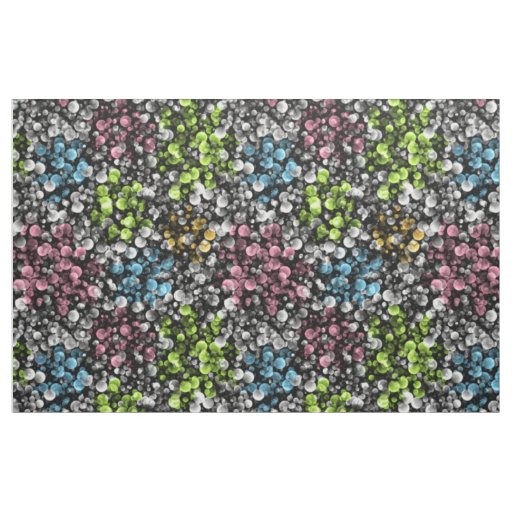 Blue Orange Pink Lime Green Polka Dots Pattern Fabric
