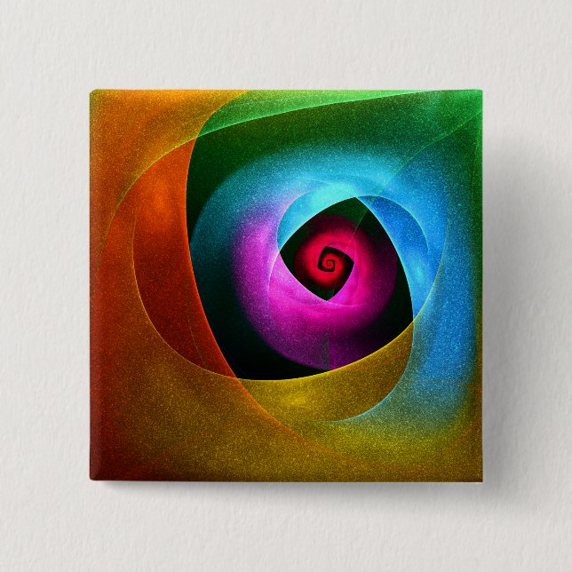 Blue Orange Pink Modern Abstract Art Pattern #24 Button (Front)