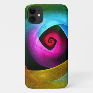 Blue Orange Pink Modern Abstract Art Pattern #24 iPhone 11 Case