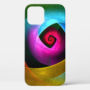 Blue Orange Pink Modern Abstract Art Pattern #24 iPhone 12 Case