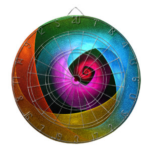 Blue Orange Pink Modern Abstract Art Pattern #24 Dart Board