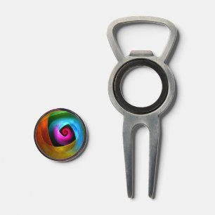 Blue Orange Pink Modern Abstract Art Pattern #24 Divot Tool