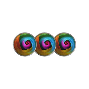 Blue Orange Pink Modern Abstract Art Pattern #24 Golf Ball Marker