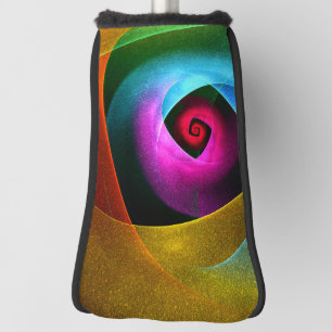 Blue Orange Pink Modern Abstract Art Pattern #24 Golf Head Cover