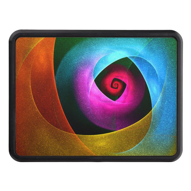 Blue Orange Pink Modern Abstract Art Pattern #24 Hitch Cover (Front)