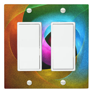 Blue Orange Pink Modern Abstract Art Pattern #24 Light Switch Cover
