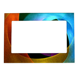 Blue Orange Pink Modern Abstract Art Pattern #24 Magnetic Frame