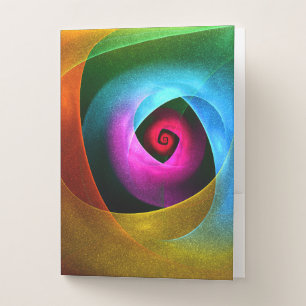 Blue Orange Pink Modern Abstract Art Pattern #24 Pocket Folder