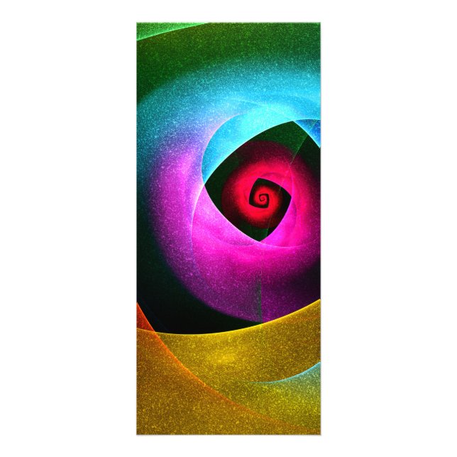 Blue Orange Pink Modern Abstract Art Pattern #24 Rack Card (Front)