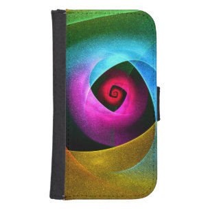 Blue Orange Pink Modern Abstract Art Pattern #24 Galaxy S4 Wallet Case
