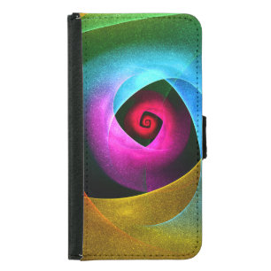 Blue Orange Pink Modern Abstract Art Pattern #24 Samsung Galaxy S5 Wallet Case