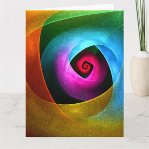 Blue Orange Pink Modern Abstract Art Pattern #24 Thank You Card