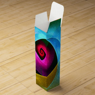 Blue Orange Pink Modern Abstract Art Pattern #24 Wine Box