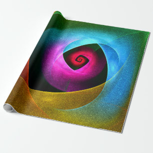 Blue Orange Pink Modern Abstract Art Pattern #24 Wrapping Paper