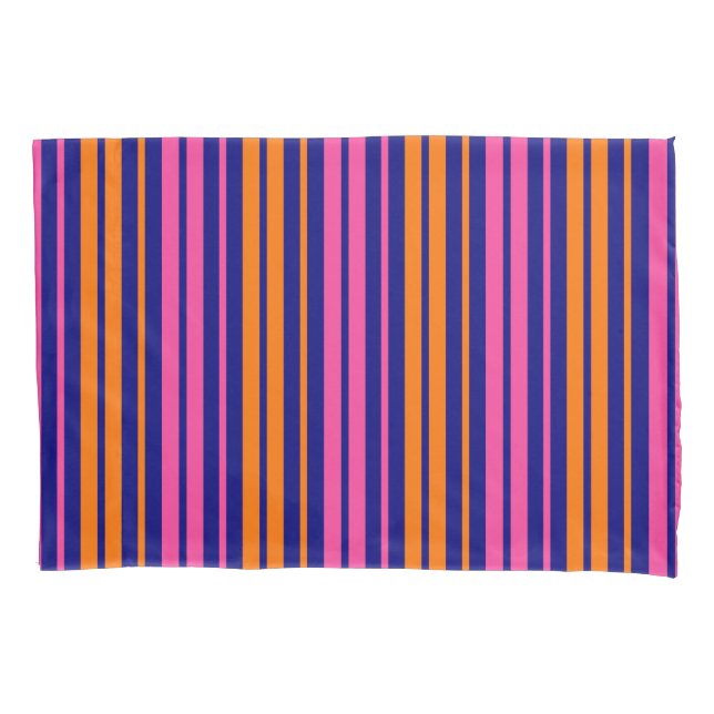 Blue Orange Pink Vertical Stripes Design   Pillow Case (Front)