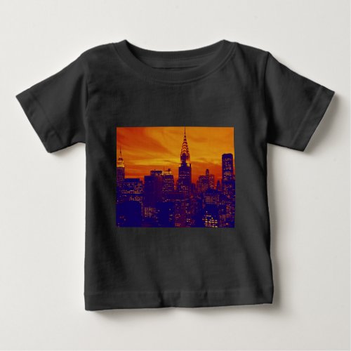 Blue Orange Pop Art New York City Baby T_Shirt
