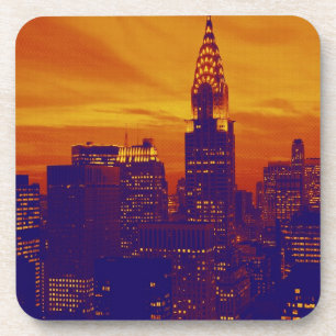 Blue Orange Pop Art New York City Drink Coaster