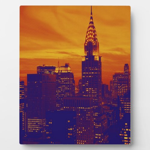 Blue Orange Pop Art New York City Plaque