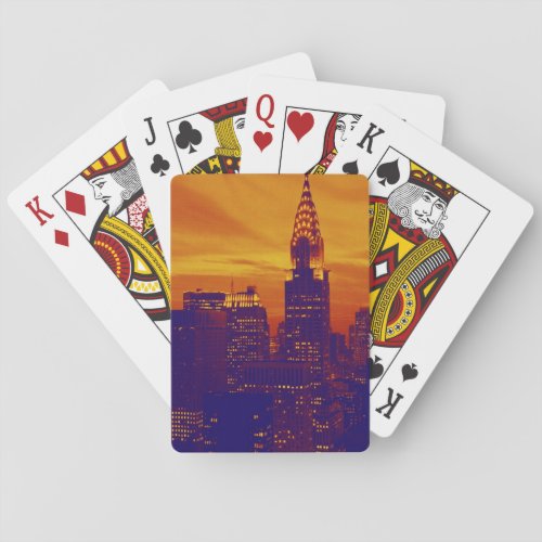 Blue Orange Pop Art New York City Poker Cards