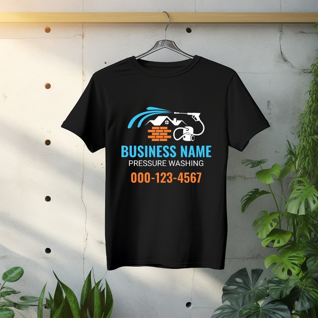 Blue Orange Power Washing Business Logo T-Shirt (Creator Uploaded)