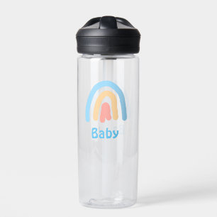 blue orange rainbow baby add name text water bottle