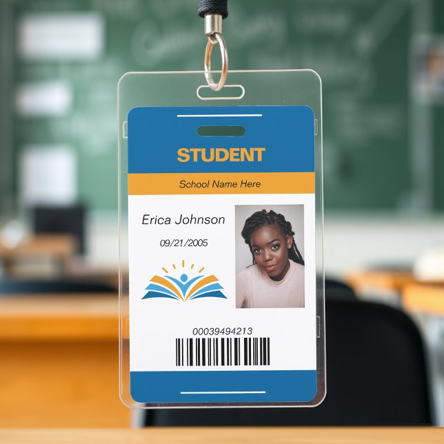 Blue & Orange School College University Student ID Badge (Blue & Orange School College University Student ID Badge
)